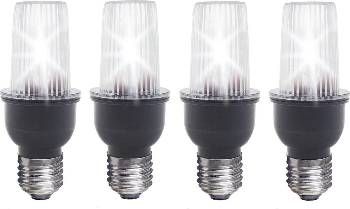 Set van 4x stuks stroboscoop lampjes met E27 fitting - 230 Volt - Knipperlicht - Disco feestje voor thuis