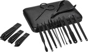 LYVION for men manicureset met reisetui / Luxe 15-delige manicureset voor hem / Hand
