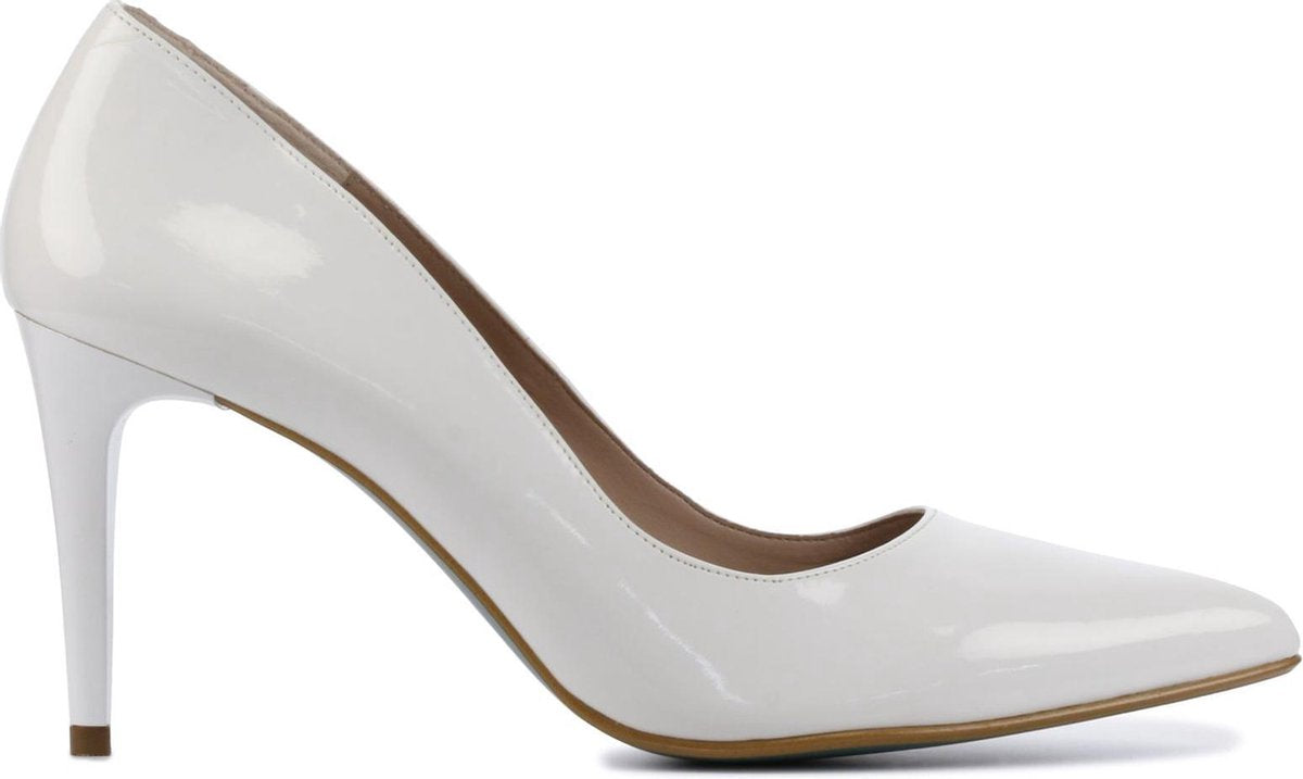 Giulia Vrouwen Leren  Pumps / Damesschoenen Naaldhak hoogte 8 cm en hoger   - Giulia 8 lak - Wit - Maat 40