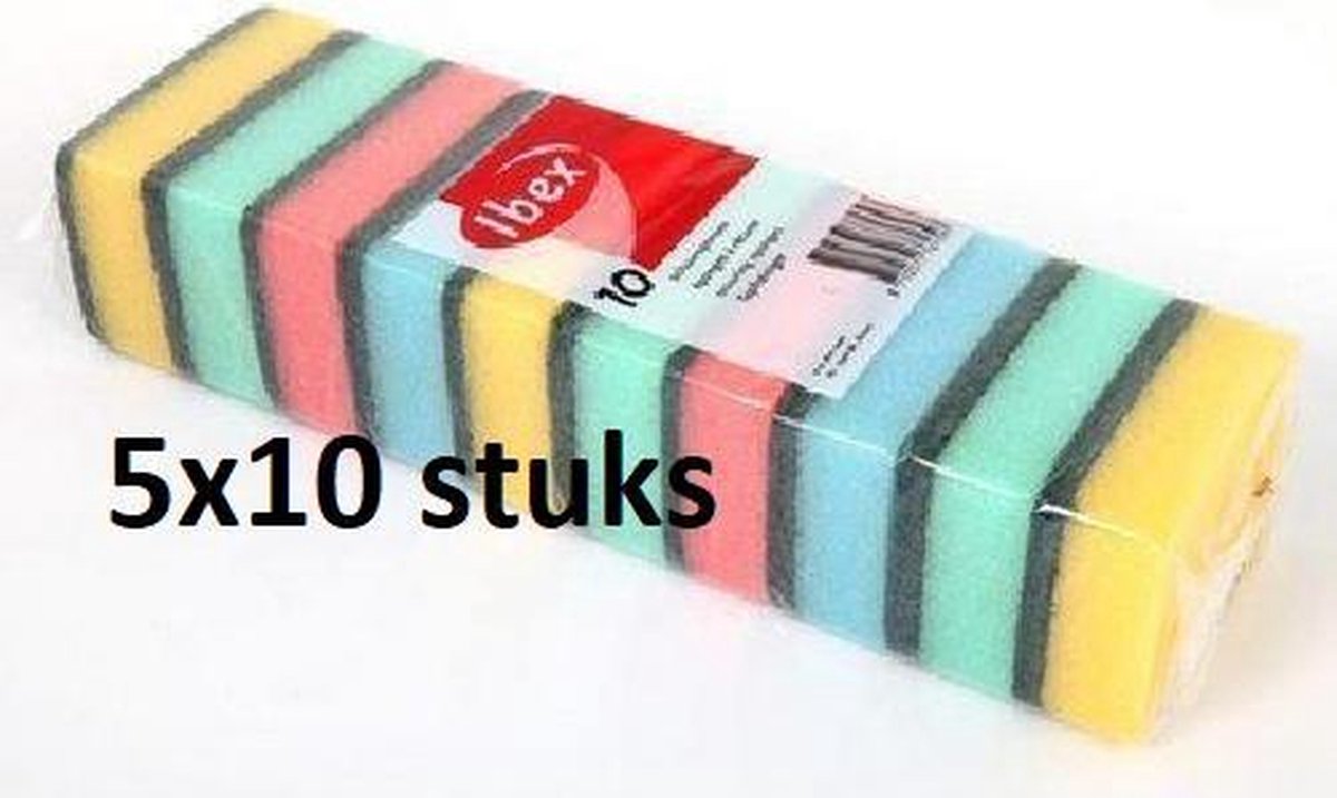 Ibex Schuursponsen - Multipak 5x 10 stuks