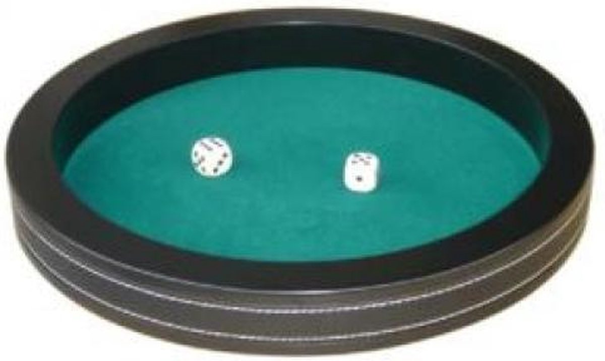 Hot games Dobbelpiste zwart 28cm met 5 dobbelstenen