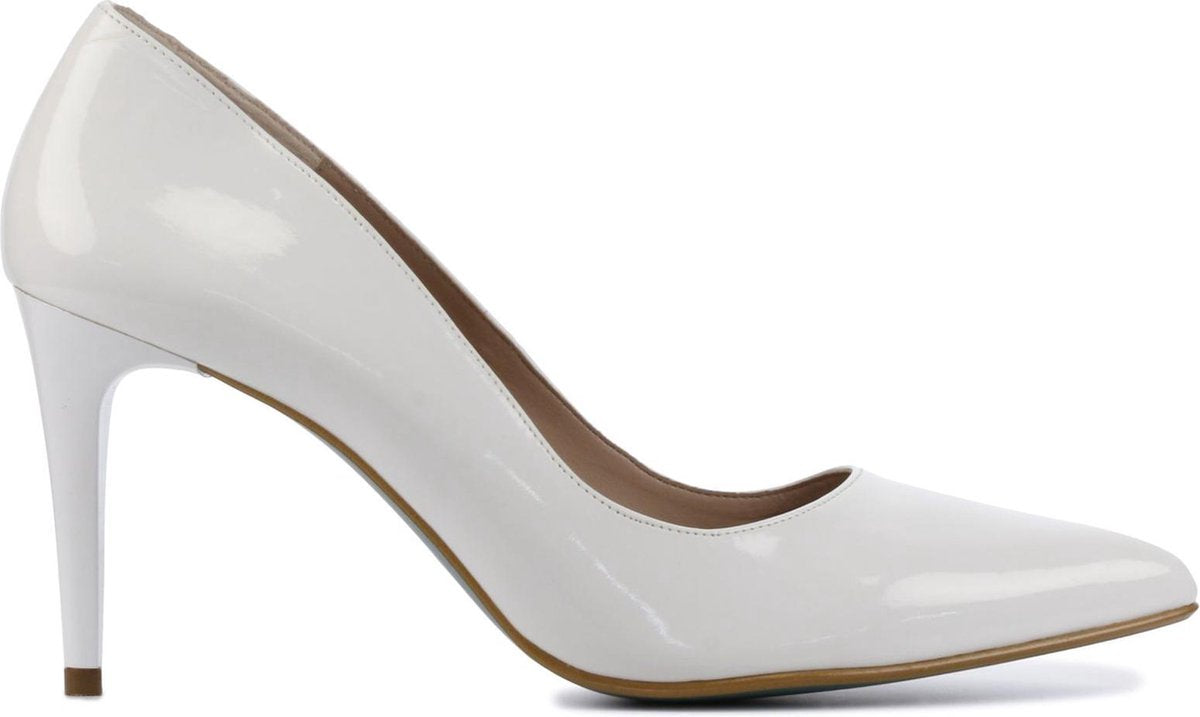 Giulia Vrouwen Leren  Pumps / Damesschoenen Naaldhak hoogte 8 cm en hoger   - Giulia 8 lak - Wit - Maat 42