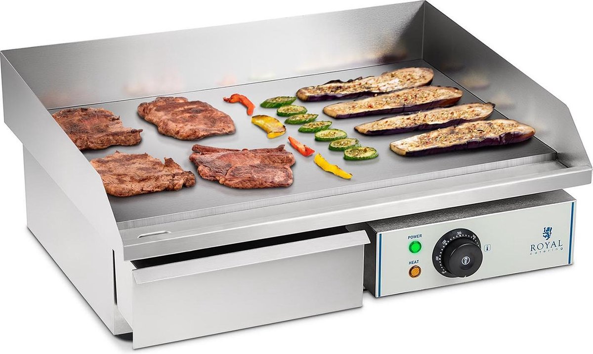 Royal Catering Elektrische bakplaat - 55 cm - Glad - 1 x 3.0 kW