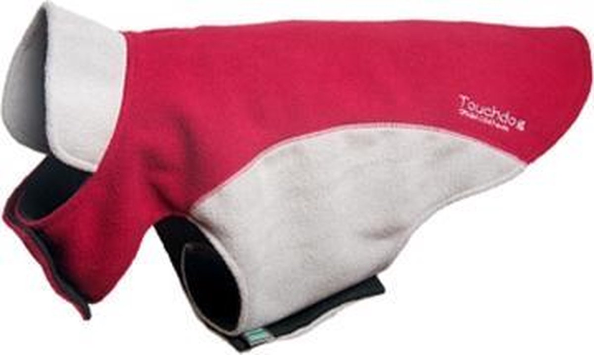 Touchdog fleece coat red-grey size s 31x39x27cm