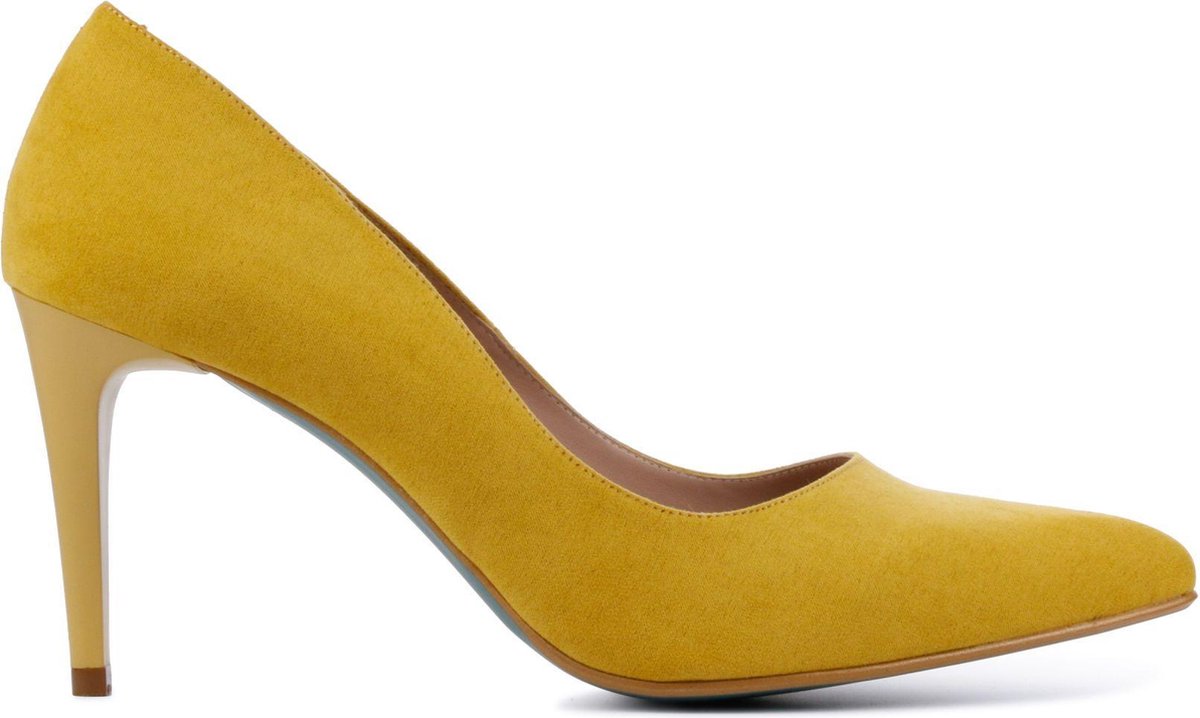 Giulia Vrouwen Suède  Pumps / Damesschoenen Naaldhak hoogte 8 cm en hoger   - Giulia 8 sue - Geel - Maat 41