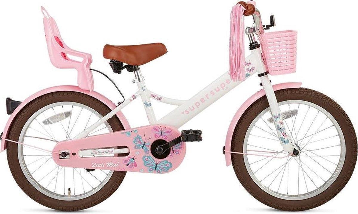 Supersuper Little Miss Kinderfiets  - 18 Inch - Wit