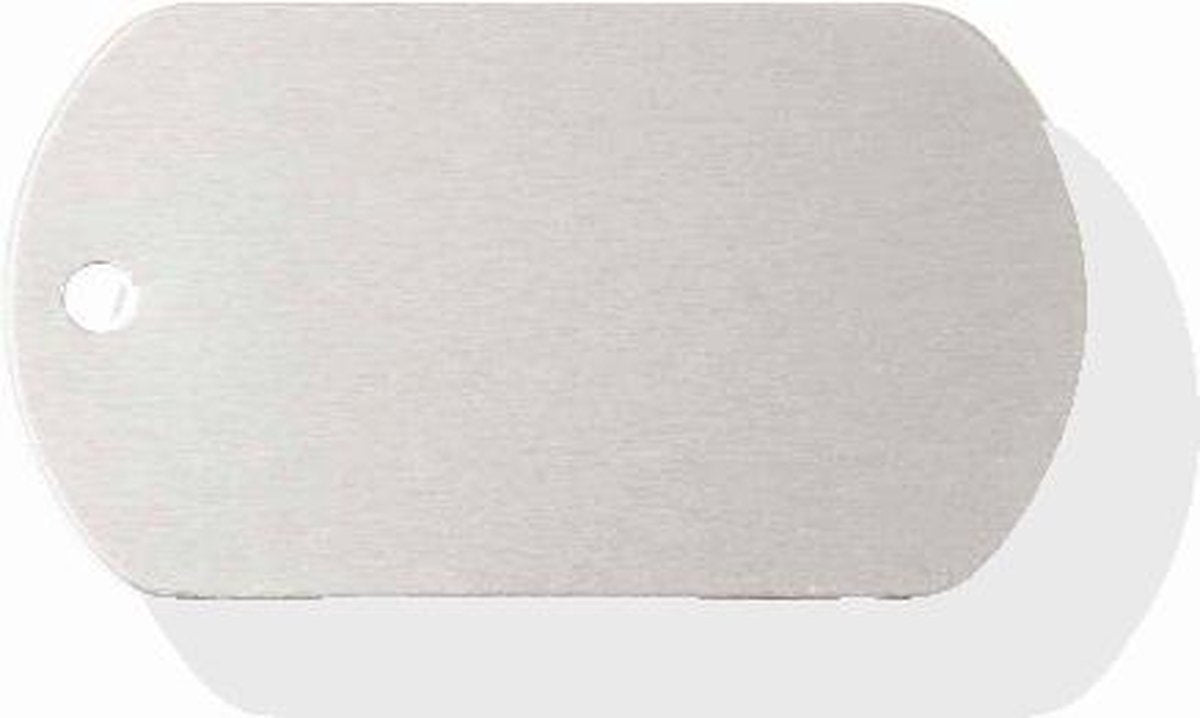 Hondenpenning Militair ID-label zilver - military tag | 2 zijden graveren | 40x28 mm