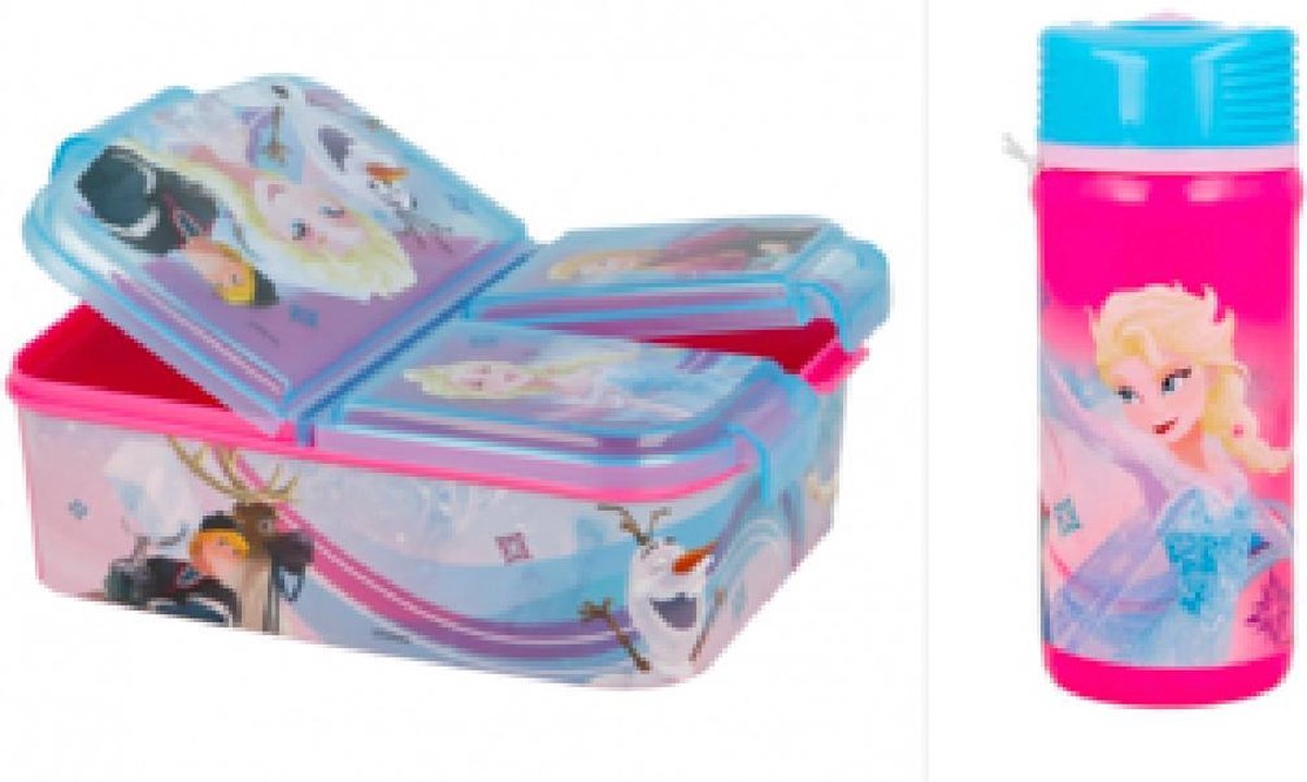 Frozen 3 vaks brooddoos/broodtrommel + drinkfles 400 ml