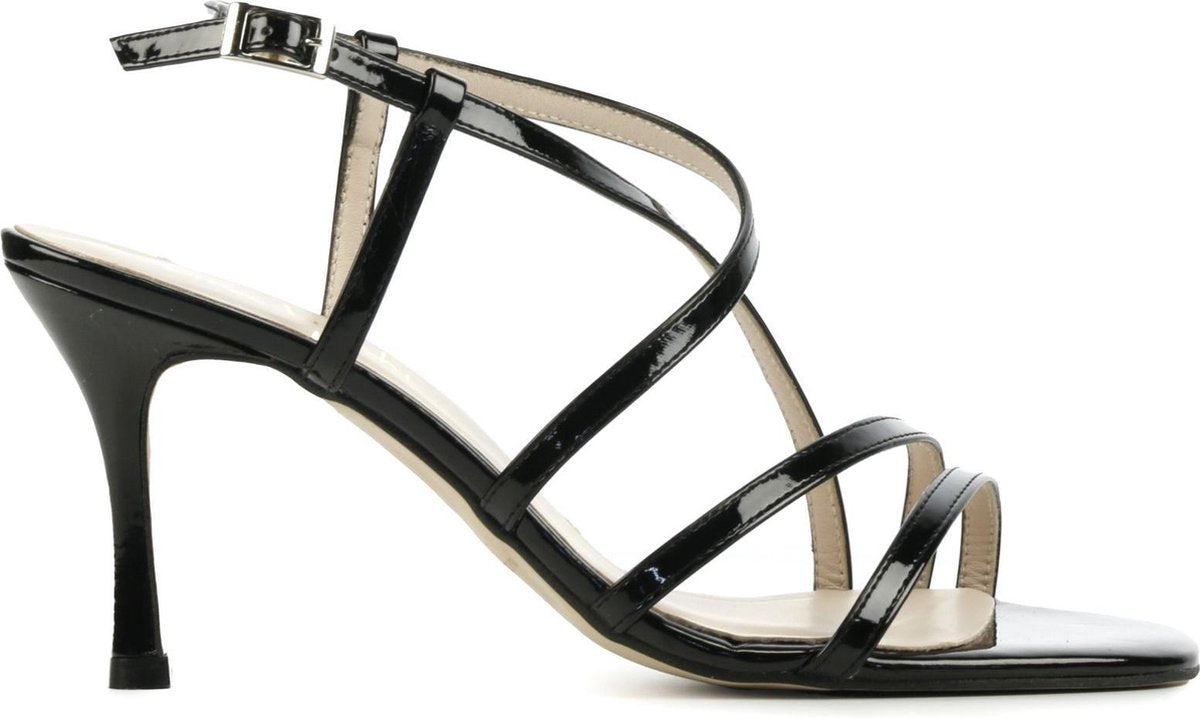 Lina Locchi Vrouwen Leren  Sandalen / Damesschoenen Giana lak - Zwart - Maat 40