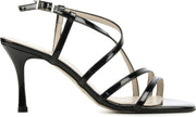 Lina Locchi Vrouwen Leren  Sandalen / Damesschoenen Giana lak - Zwart - Maat 40