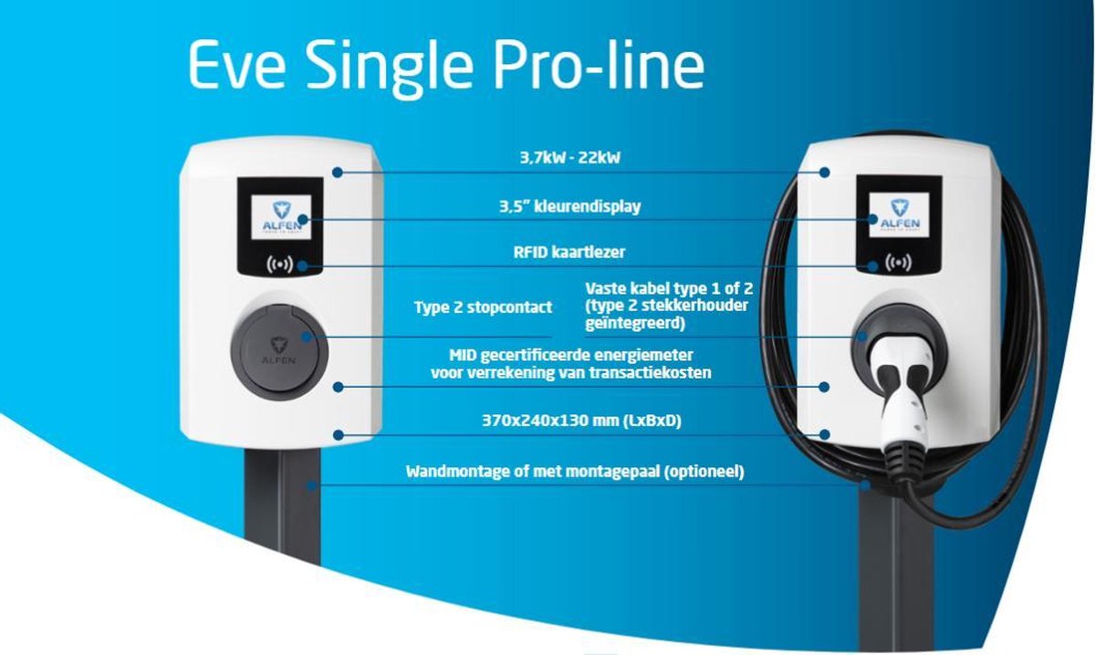 Alfen Single Pro line 11KW RFID Socket