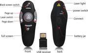 LOUZIR - Draadloze  Wireless USB presenter met laser pointer-PowerPoint  afstandsbediening- model 2018.
