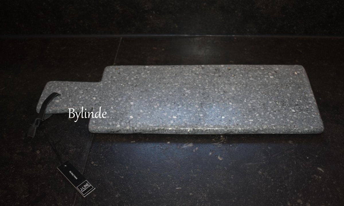Tapasplank - serveerplank - amuseplank - hapjesplank - snijplank - Terrazzo grijs 48x17x2 cm J-line