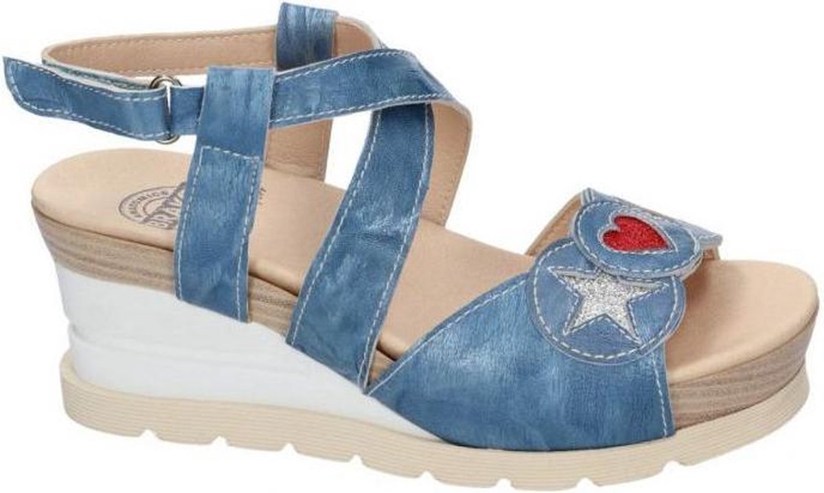Brako -Dames -  blauw - sandalen - maat 38