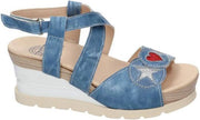 Brako -Dames -  blauw - sandalen - maat 38