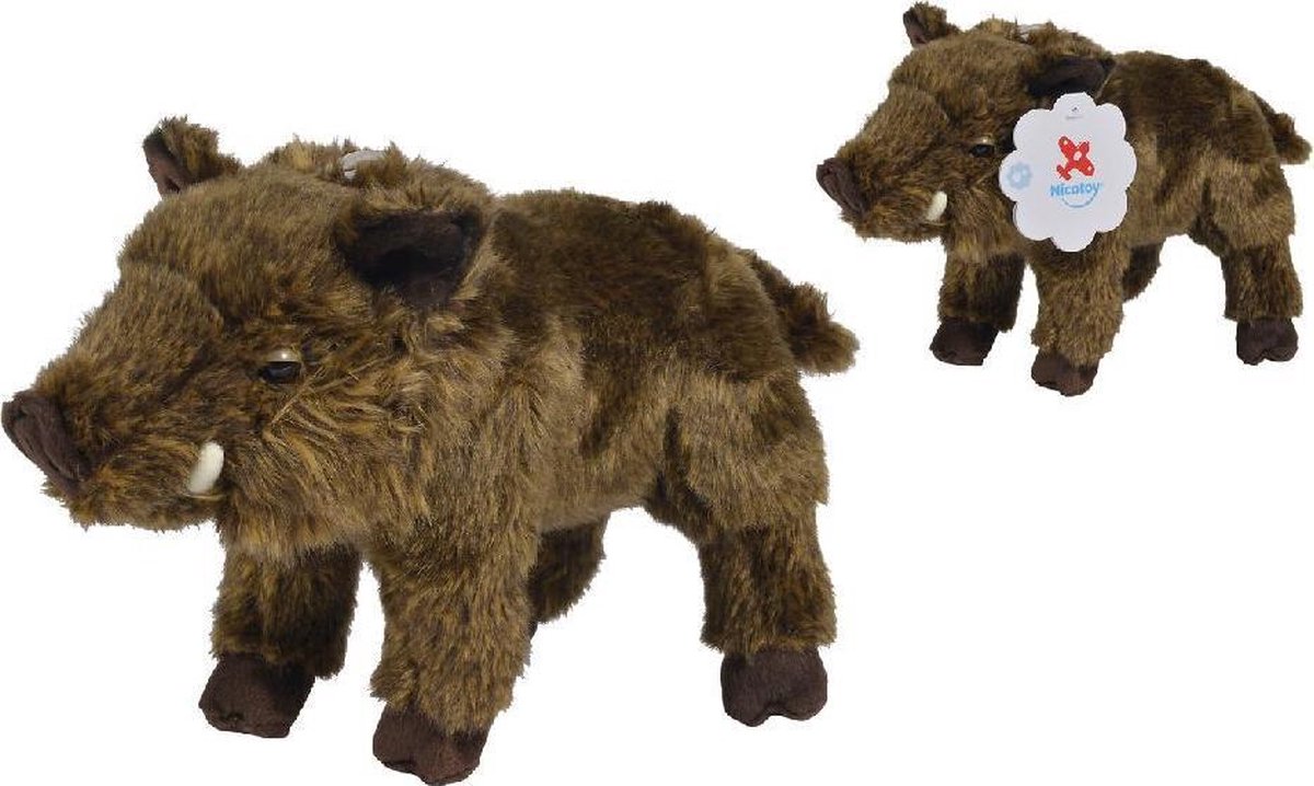 NICOTOY Pluche zwijn staand - 28 cm