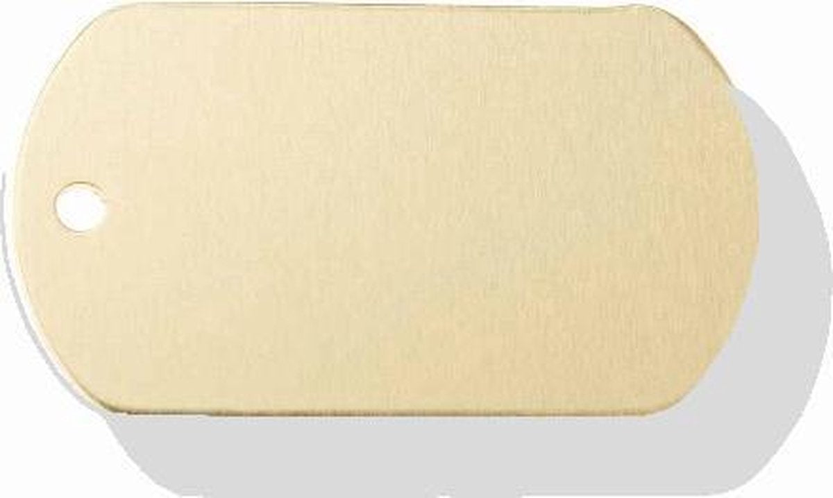 Hondenpenning Militair ID-label goud - military tag | 2 zijden graveren | 40x28 mm