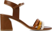 Stefano Lauran Vrouwen Leren Slangenprint Sandalen / Damesschoenen Ella - Bruin - Maat 41