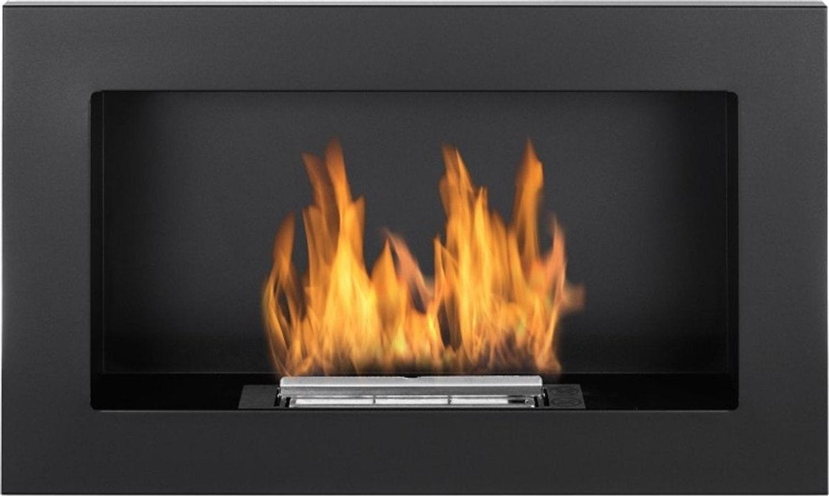 Matzwarte Bio Ethanol Haard 65 x 40 CM Hangend of Inbouw Bioethanolhaarden.com