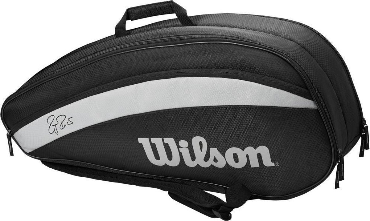 Wilson Federer Team - Tennistas - 6 rackets Zwart/wit