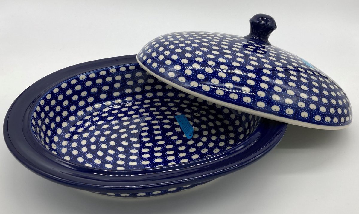 Bunzlau keramiek dekschaal blauw