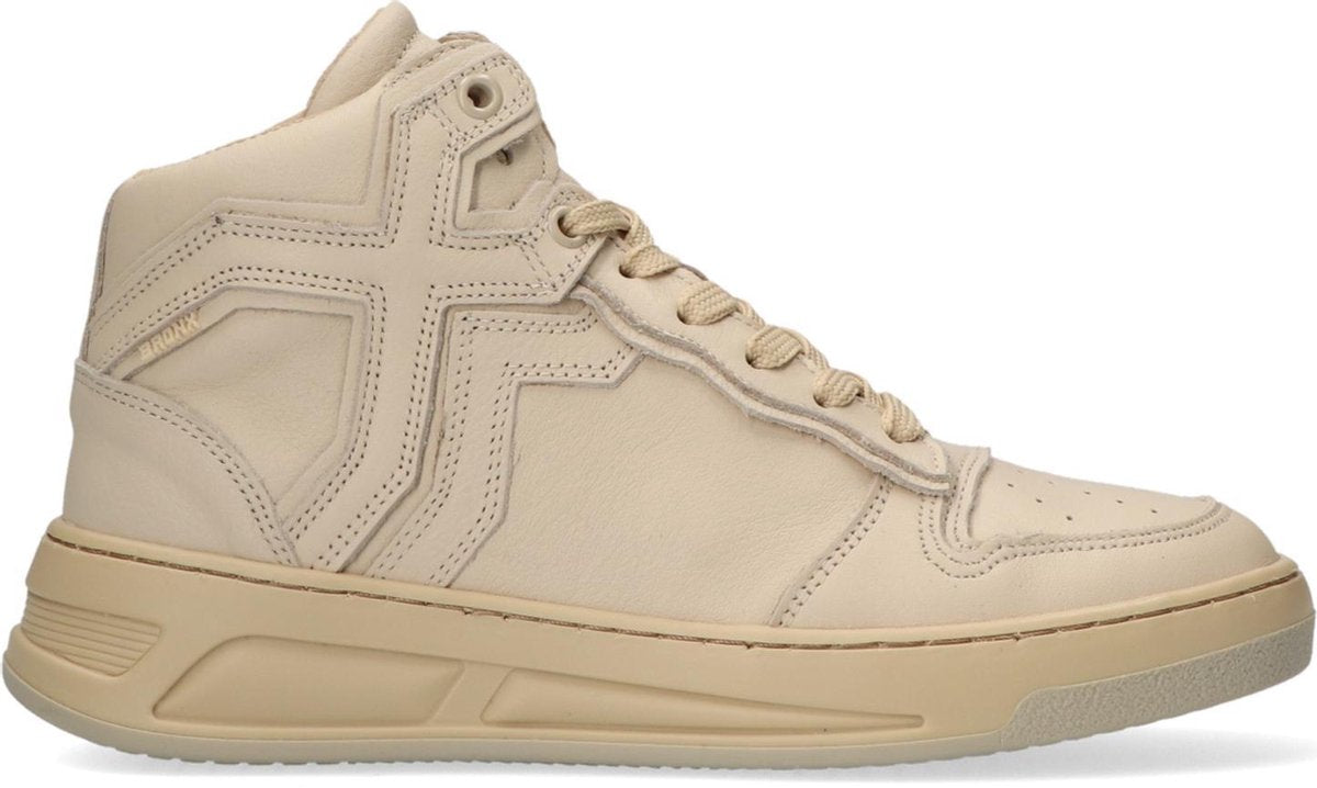 Bronx Dames Hoge sneakers Old-cosmo 47325 - Beige - Maat 38