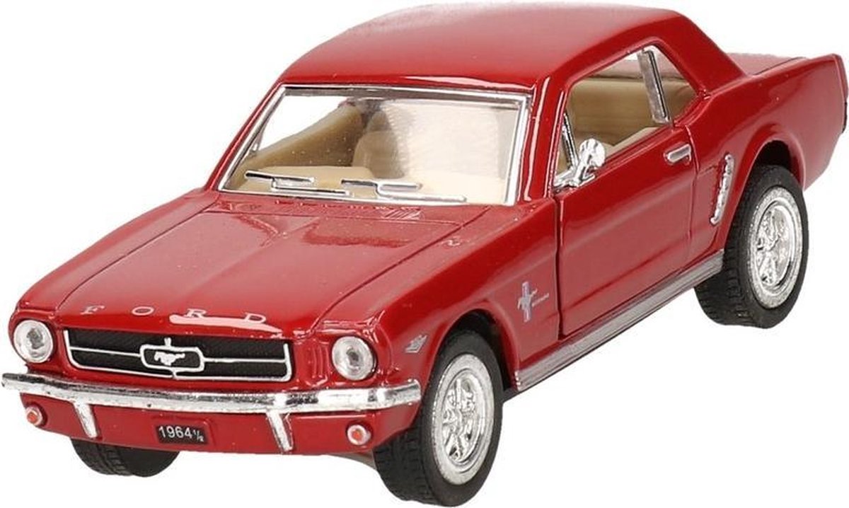 Modelauto Ford Mustang 1964 rood 13 cm - speelgoed auto schaalmodel