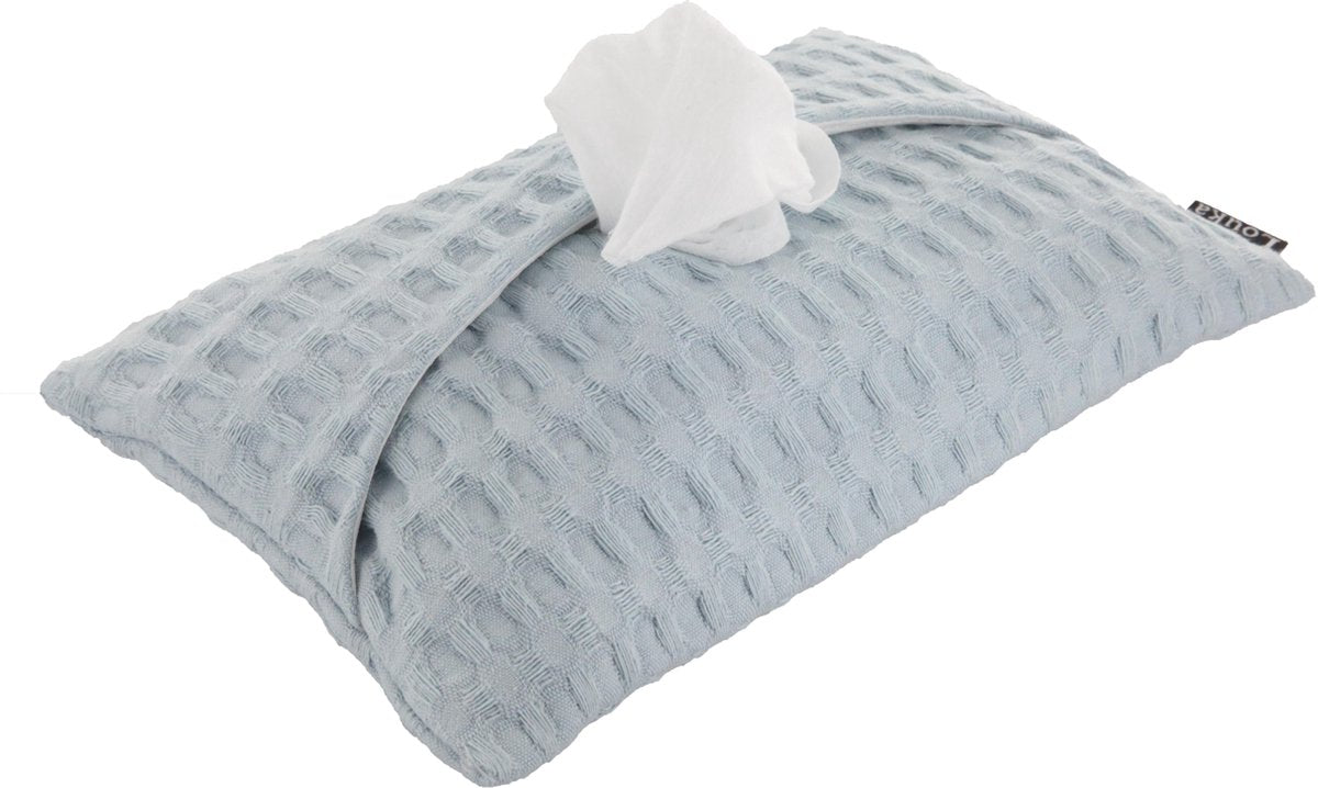 Louka hoes voor babydoekjes wafel licht blauw