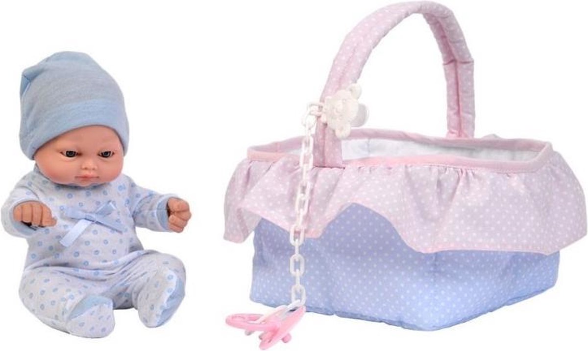 Falca Babypop In Mand 28 Cm Roze/blauw