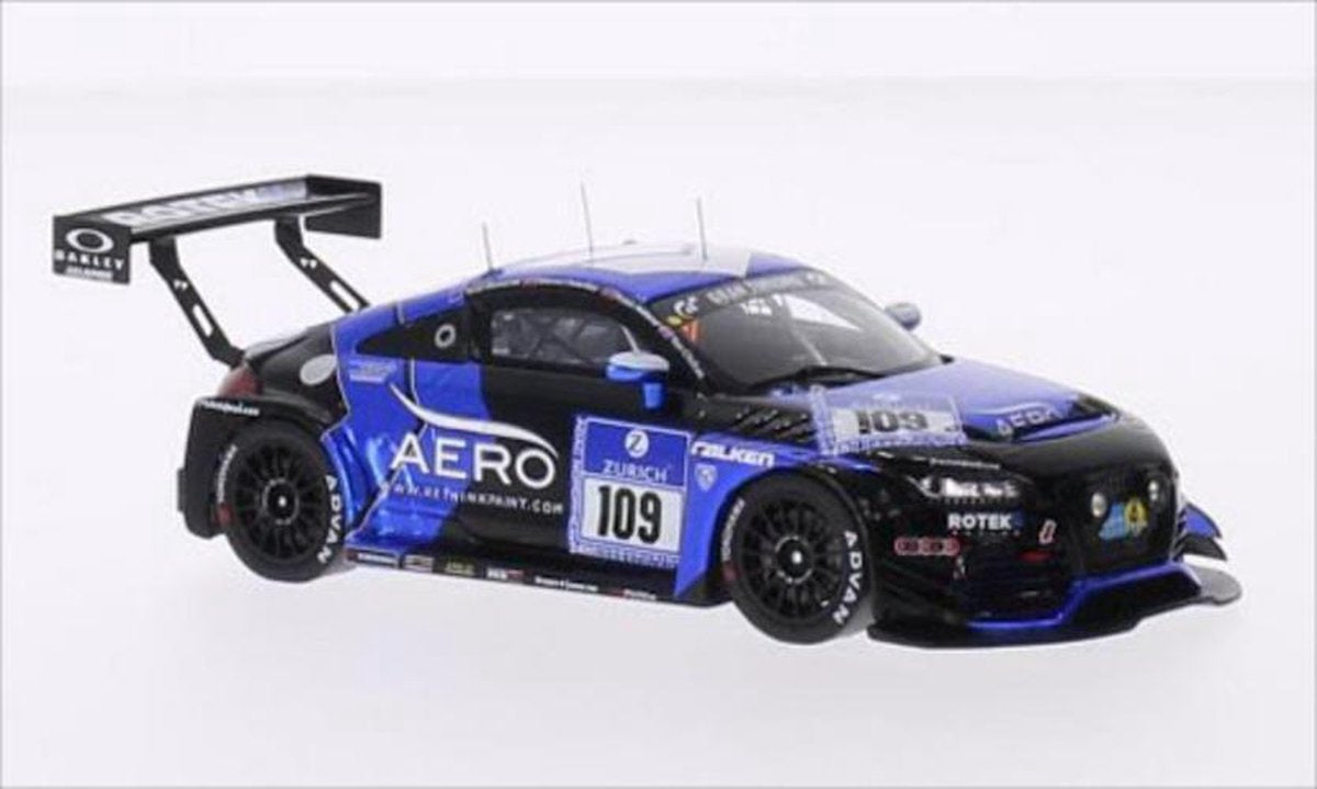 Audi TT RS Rotek Racing 24H Nürburgring 2015 (99/300pcs) (Blauw) (10cm) 1/43 Spark  - Modelauto - Schaalmodel - Model auto - Miniatuurautos - Miniatuur auto