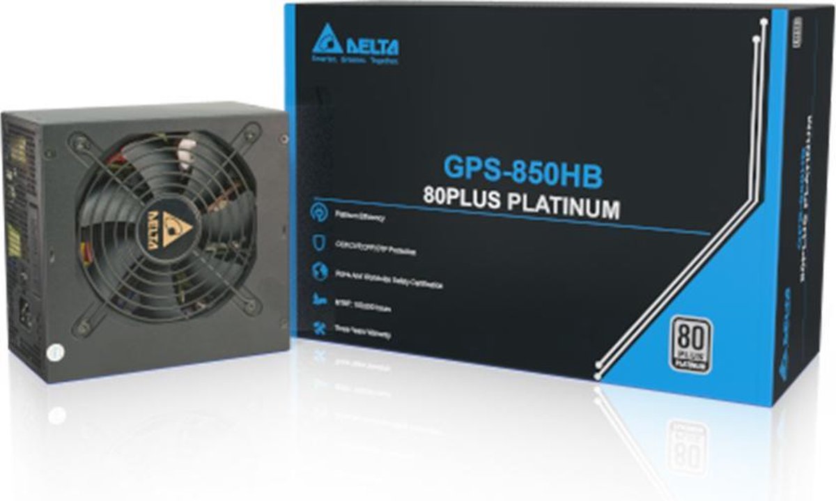 Delta - Interne voeding - PC Voeding - PSU ATX Platinum 850 Watt gaming power supply
