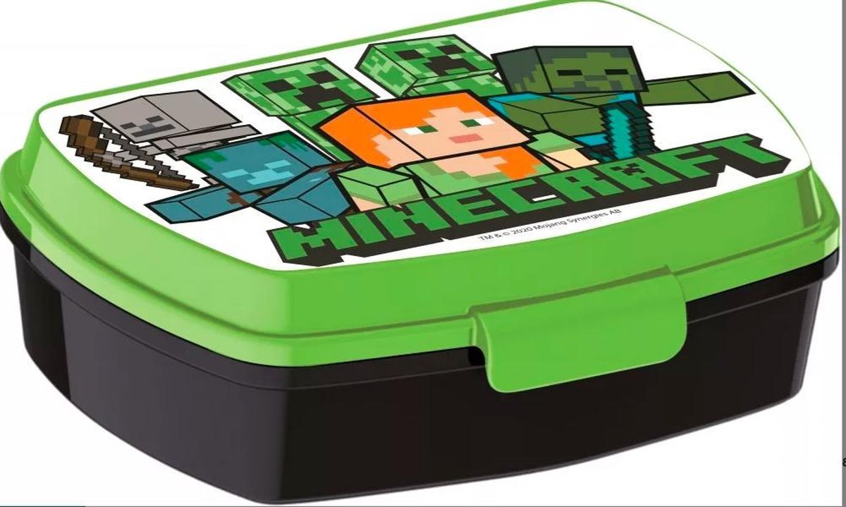 MINECRAFT broodtrommel  (17 cm - 13 cm - 6 cm)