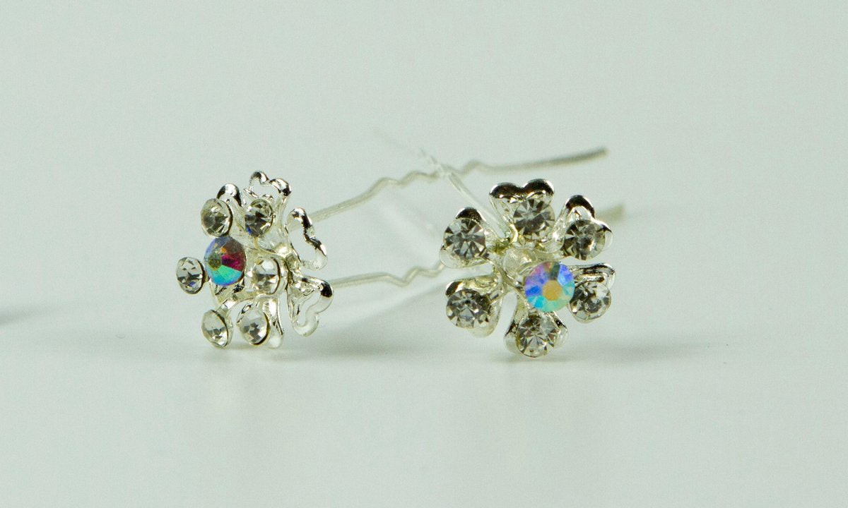 Haarpinnen bloem met strass