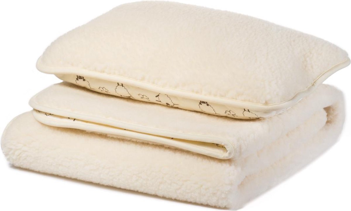 Merino wol babydeken en kussen