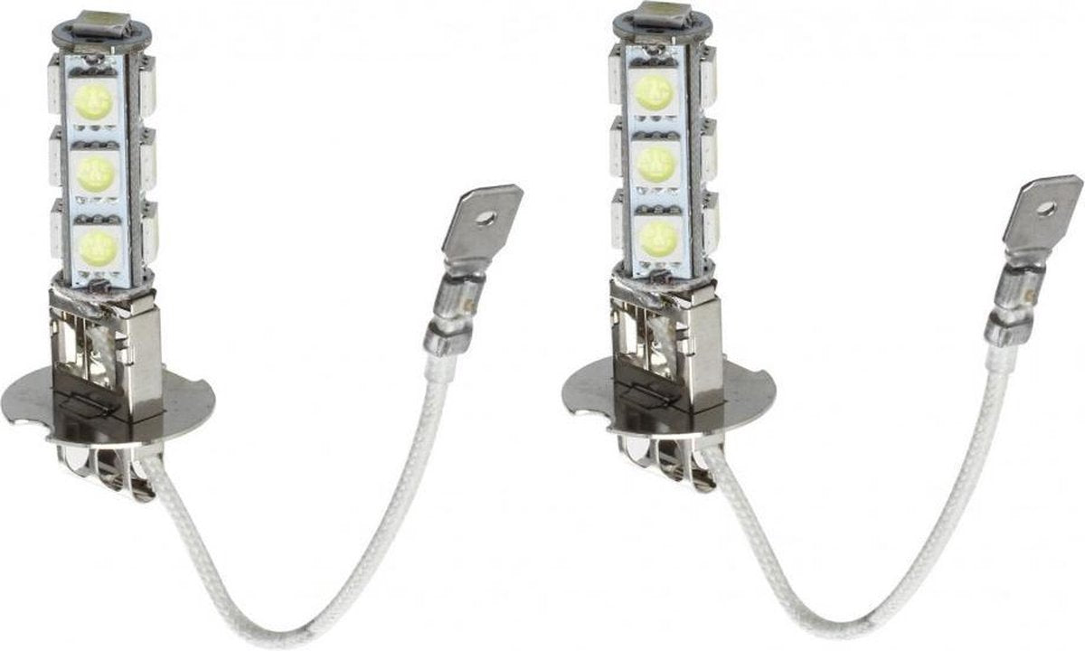 H3 autolamp 2 stuks | 13-SMD LED xenon wit 6000K | 3W - 12V