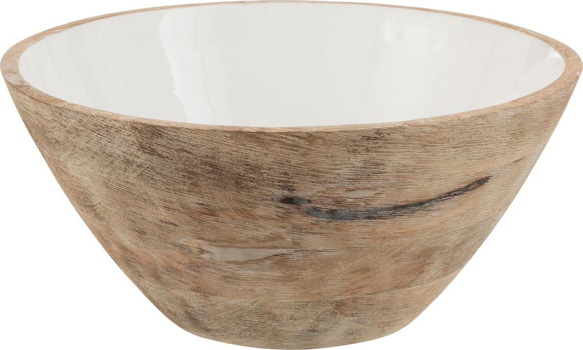 J-Line Kom Mango Hout Wit Large