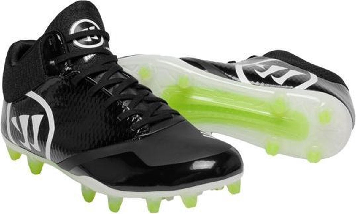 Warrior - American Football - Rugby Schoenen - Burn - Mid Hoog - Volwassenen - Zwart - US 9