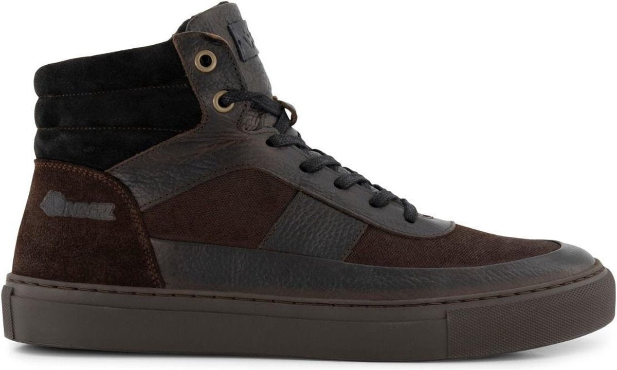 NoGRZ A.Rimaldi - Halfhoge gevoerde heren schoenen - Donkerbruin Leer - Maat 44