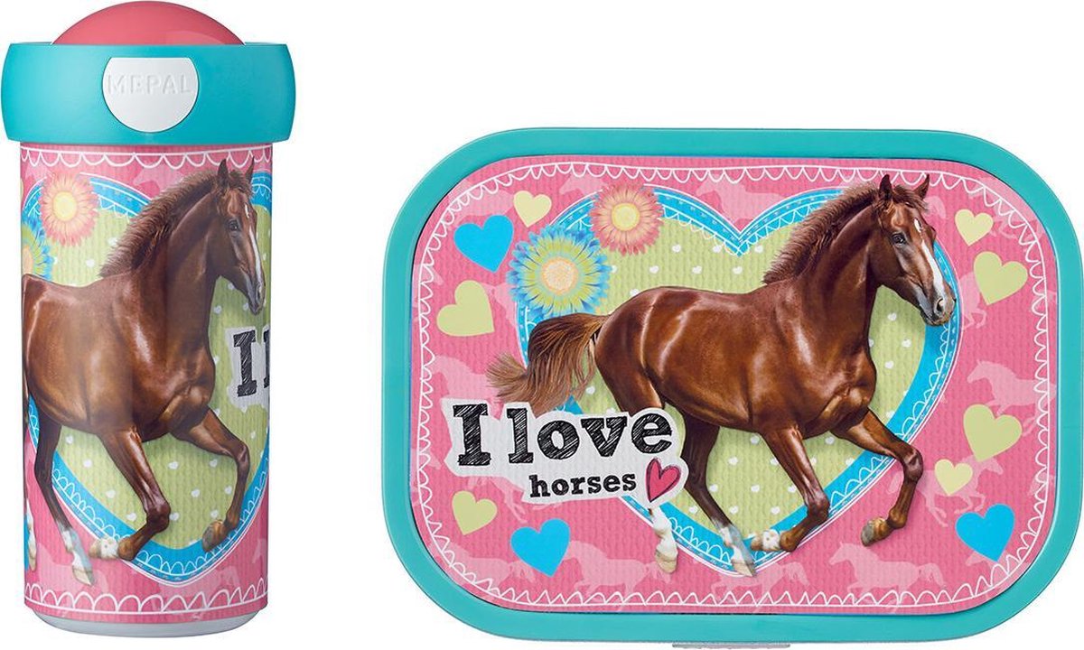 Mepal – Lunchset campus (sb + lb) – schoolbeker en broodtrommel voor kinderen – My Horse – bento box - lekvrij