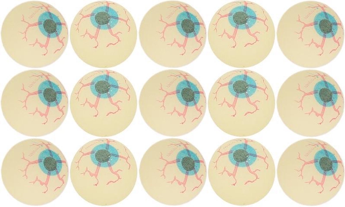 15x Glow in the dark enge decoratie oogballen/ogen van 4 cm voor Halloween - Feestartikelen/versieringen
