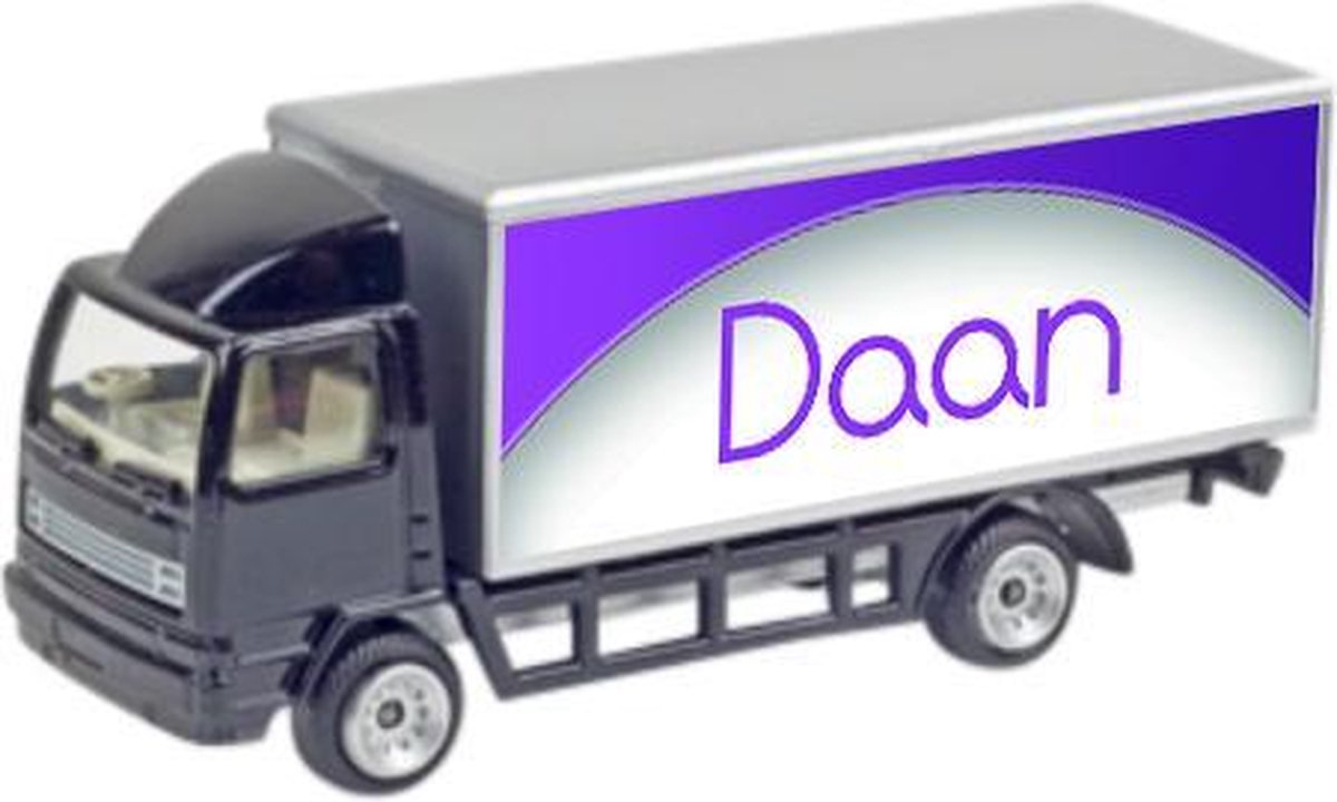 Leuk kado met naam model vrachtwagen type daan - zwart