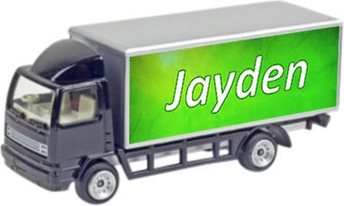 Leuk kado met naam model vrachtwagen type jayden - zwart