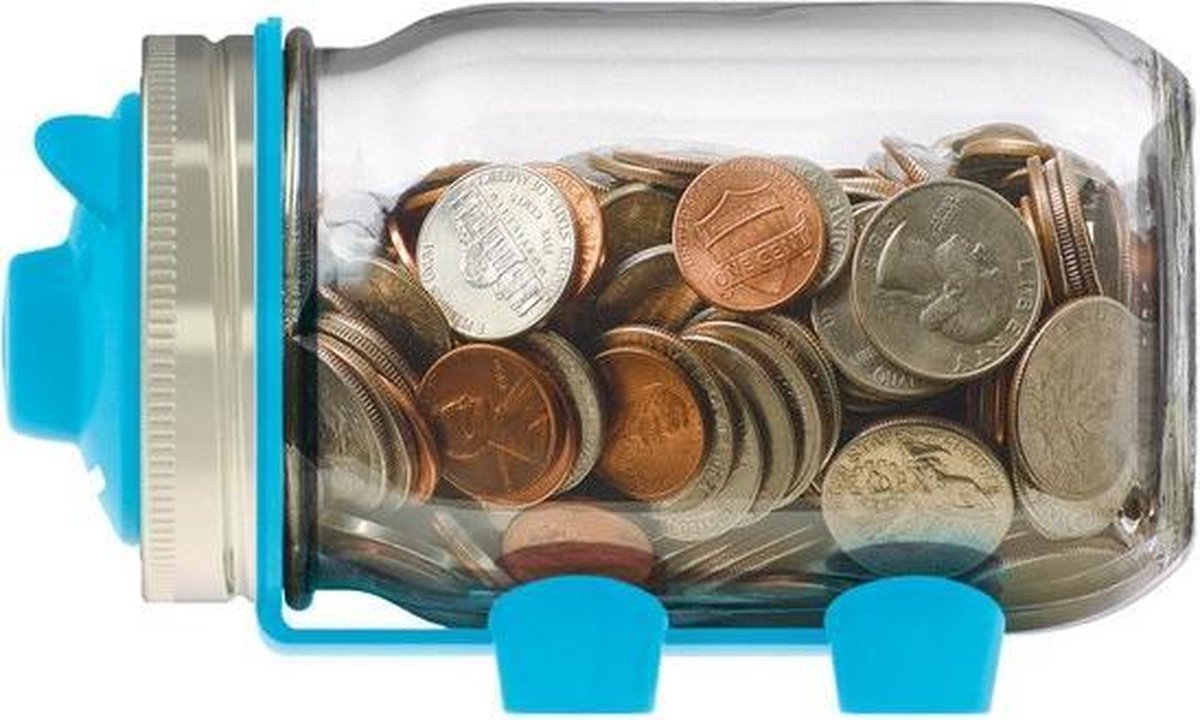 Jar Ware Spaarpot - Voor Mason Jars - Herbruikbare & Universele - Blauw