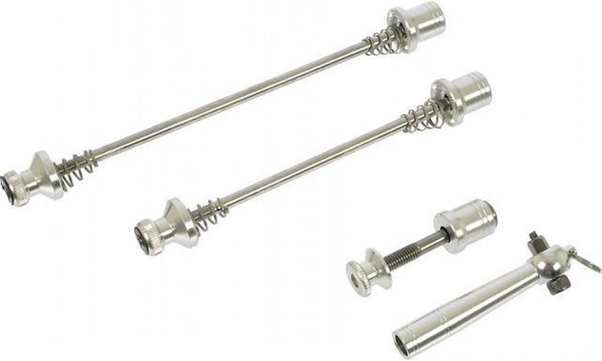 Tranz X Quick Release Set Voor/achter-naaf En Zadelpen Zilver