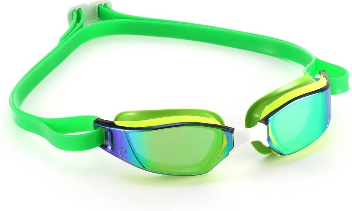 Phelps Xceed - Zwembril - Volwassenen - Mirrored Titanium Green Lens - Geel/Groen