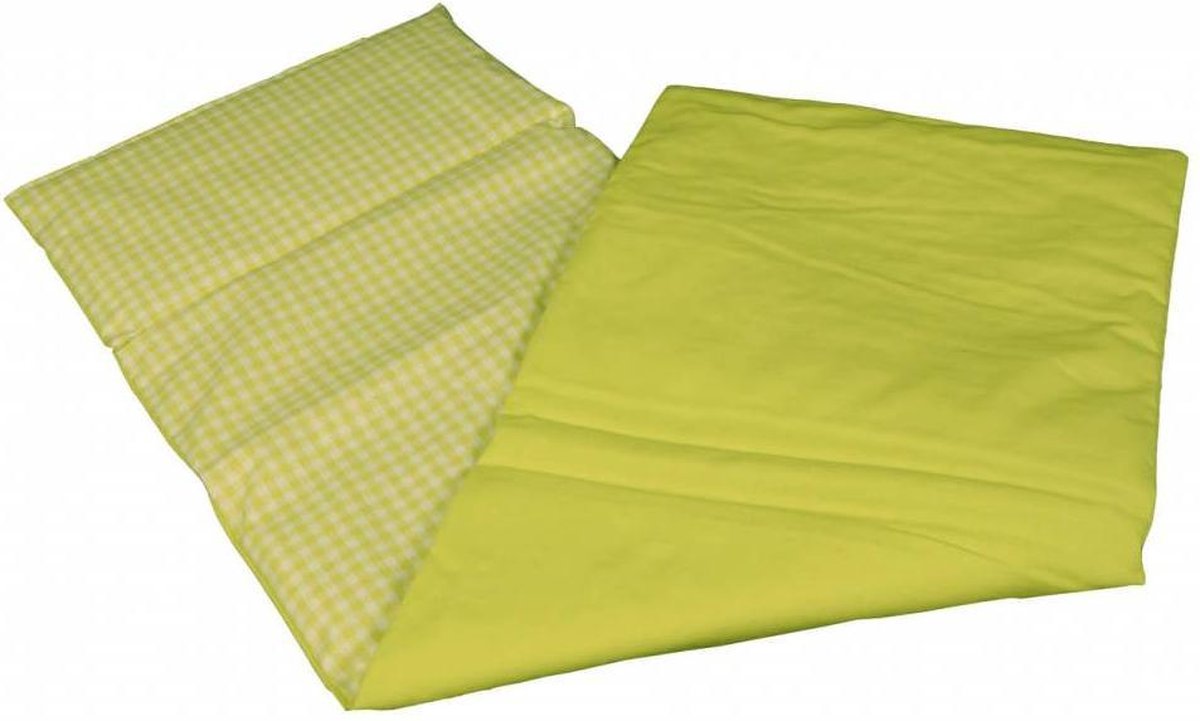 Poppenbed bekleding - Lime groen - Geruit