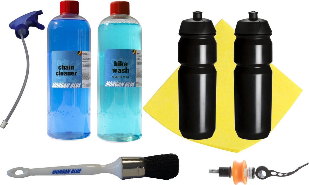 Morgan Blue Onderhoudskit - Kettingolie - Kettingspray Fiets - Ontvetter Fiets - Ketting houder onderhoud