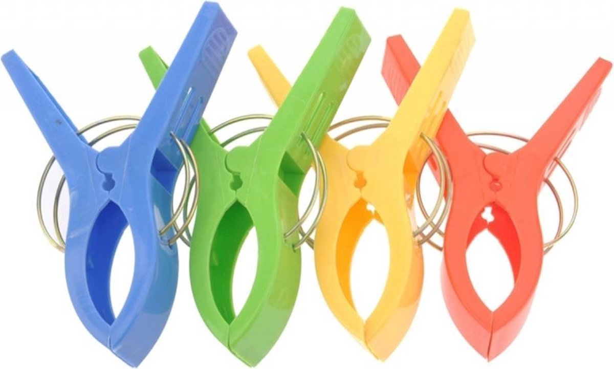 Set van 4 stuks grote plastic handdoeken knijpers
