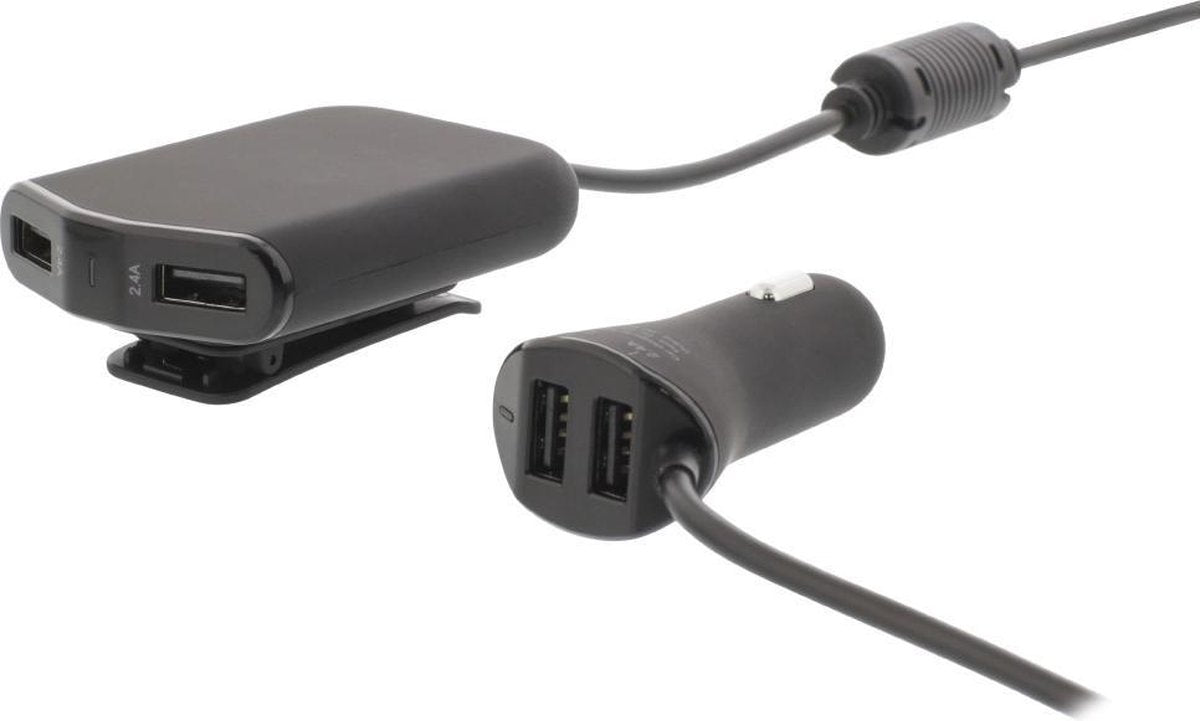 Sweex CH-018BL Autolader 4-uitgangen 9.6 A Usb Zwart