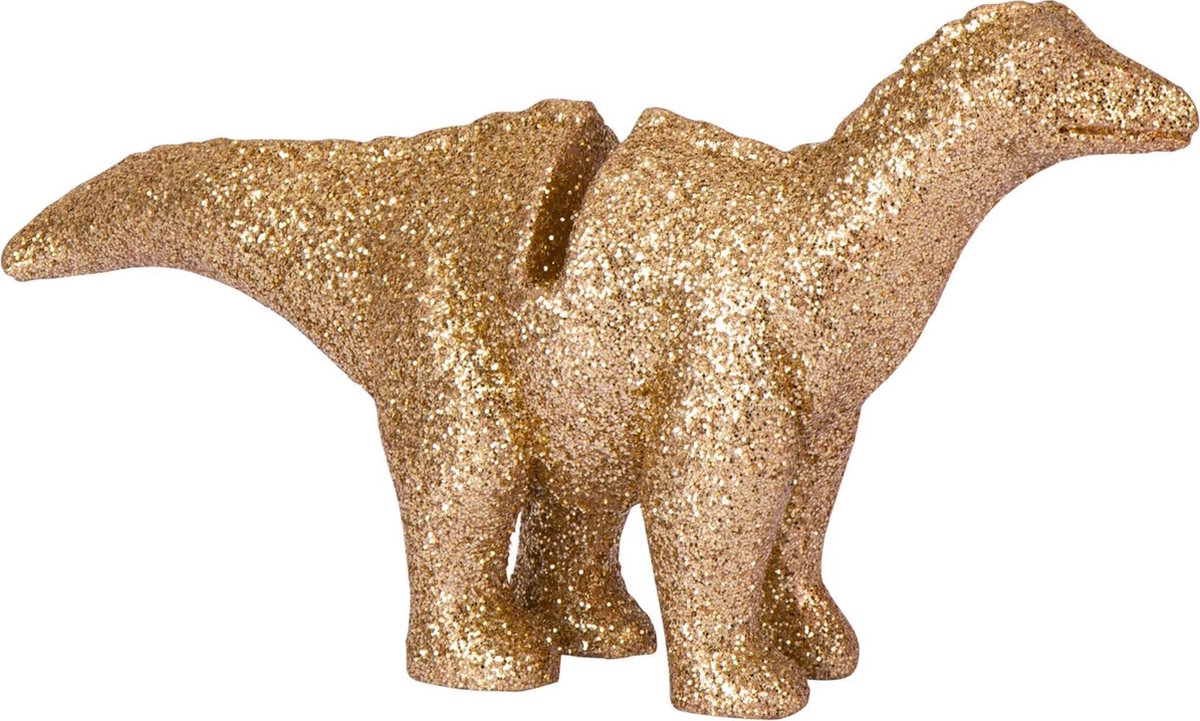 ARTIFETES - 4 goudkleurige glitter dino plaatsmarkeringen - Decoratie > Naambordjes